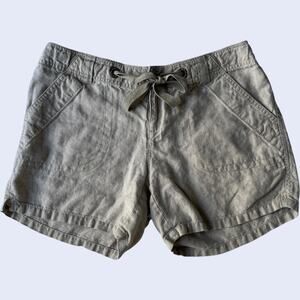 INC Beach 100% Linen Shorts - Khaki Relaxed Fit